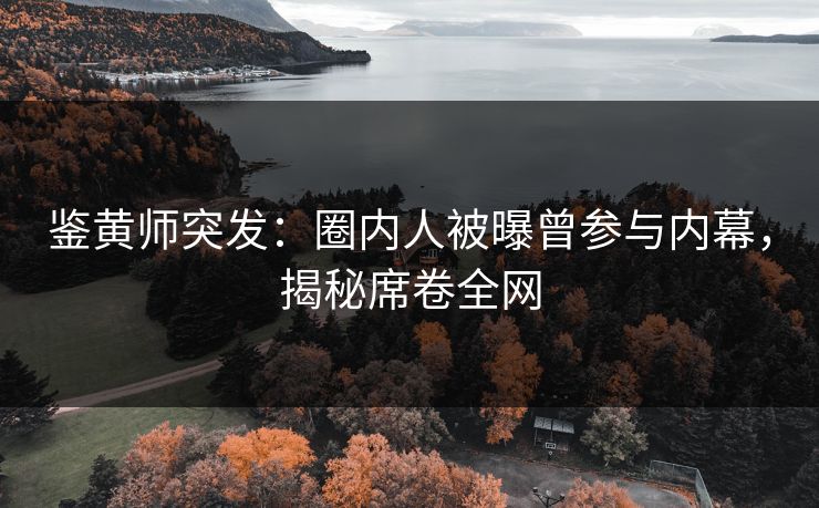 鉴黄师突发：圈内人被曝曾参与内幕，揭秘席卷全网